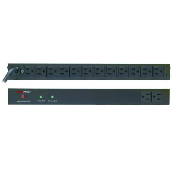 CYBERPOWER CyberPower RKBS15S2F12R surge protector Black 14 AC outlet(s) 120 V 4.57 m - RKBS15S2F12R