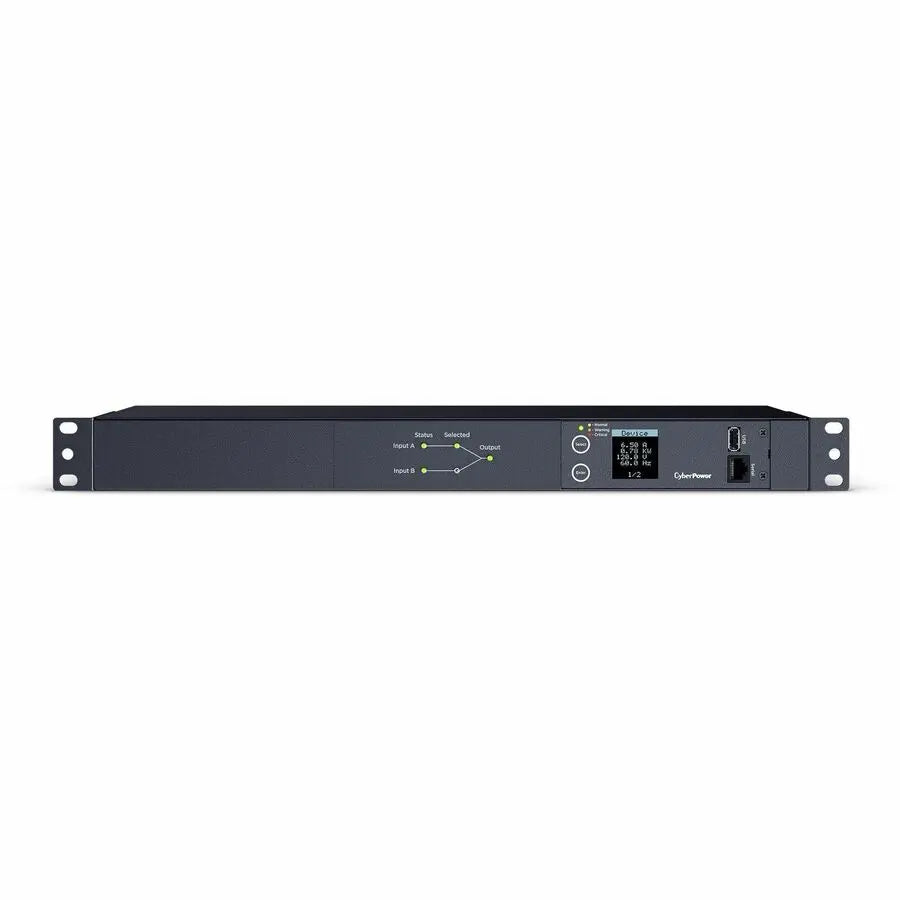 CYBERPOWER CyberPower Switched ATS PDU PDU24001 10-Outlets PDU - Metered - NEMA 5-15P - 10 x NEMA 5-15R - 120 V AC - Network (RJ-45) - 1U - Horizontal - Rack-mountable
