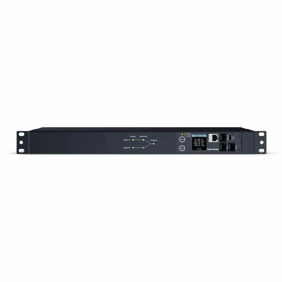 CYBERPOWER CyberPower Switched ATS PDU PDU44002 10-Outlets PDU - Switched - NEMA L5-20P - 10 x NEMA 5-20R - 120 V AC - Network (RJ-45) - 1U - Horizontal - Rack-mountable