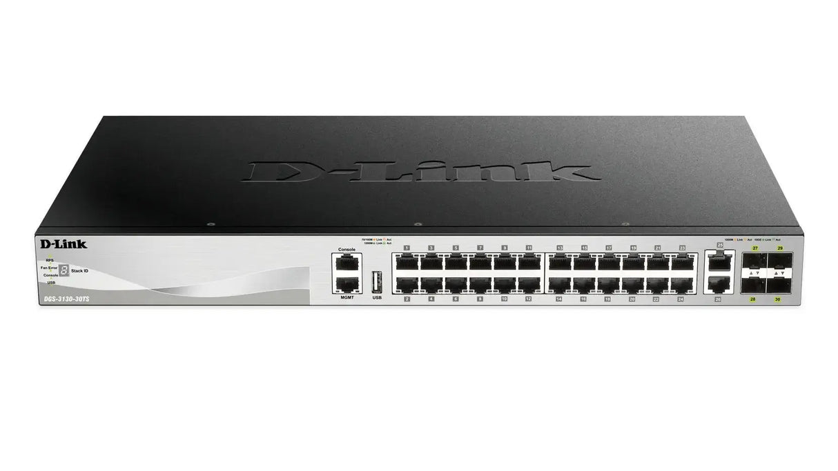 D-LINK D-Link DGS-3130-30TS network switch Managed L3 Gigabit Ethernet (10/100/1000) Black, Grey - DGS-3130-30TS