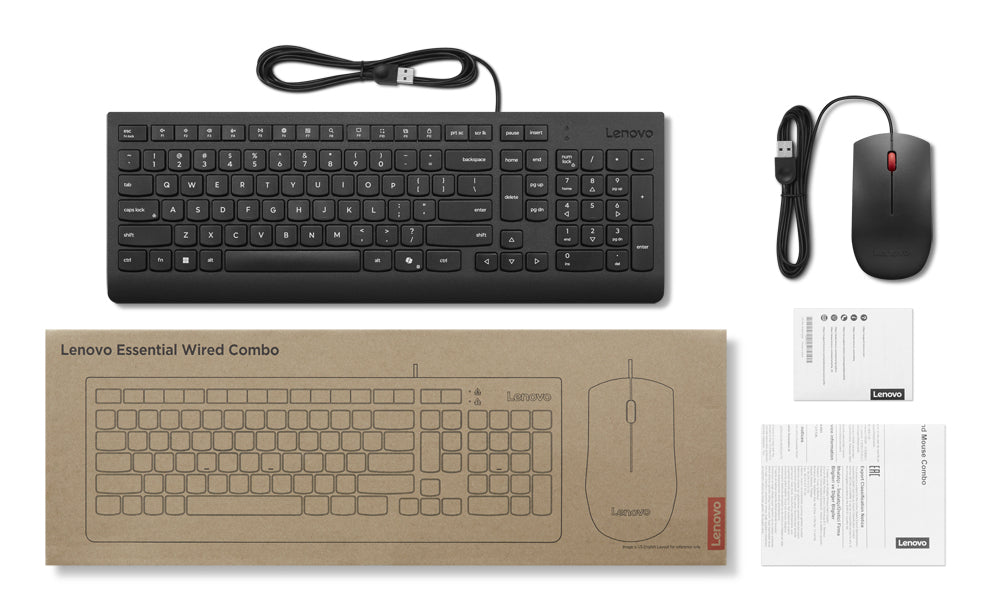 Lenovo 4X31R64400 keyboard Mouse included Universal USB US English Black - 4X31R64400