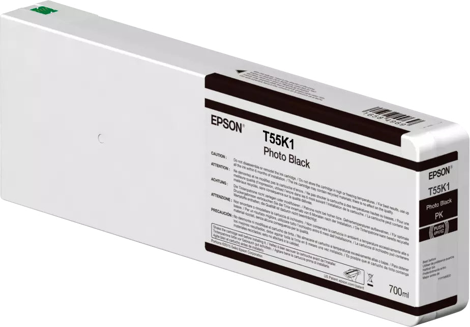 Epson SureColor P9000, P8000, P7000, P6000 Photo Black UltraChrome HD Pigment-Based Ink Cartridge (700ml) - T55K100