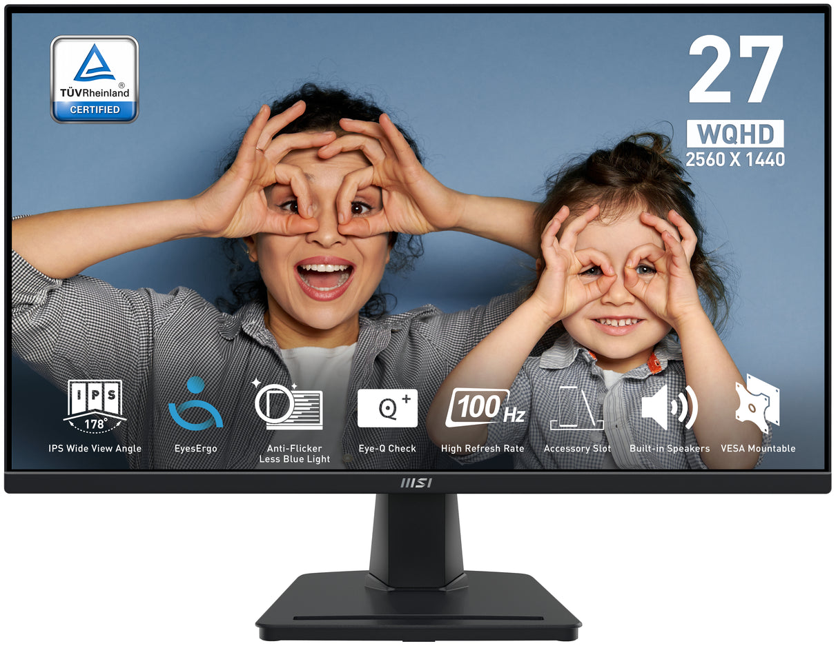 MSI Pro MP275Q computer monitor 68.6 cm (27") 2560 x 1440 pixels Wide Quad HD LED Black - PROMP275Q