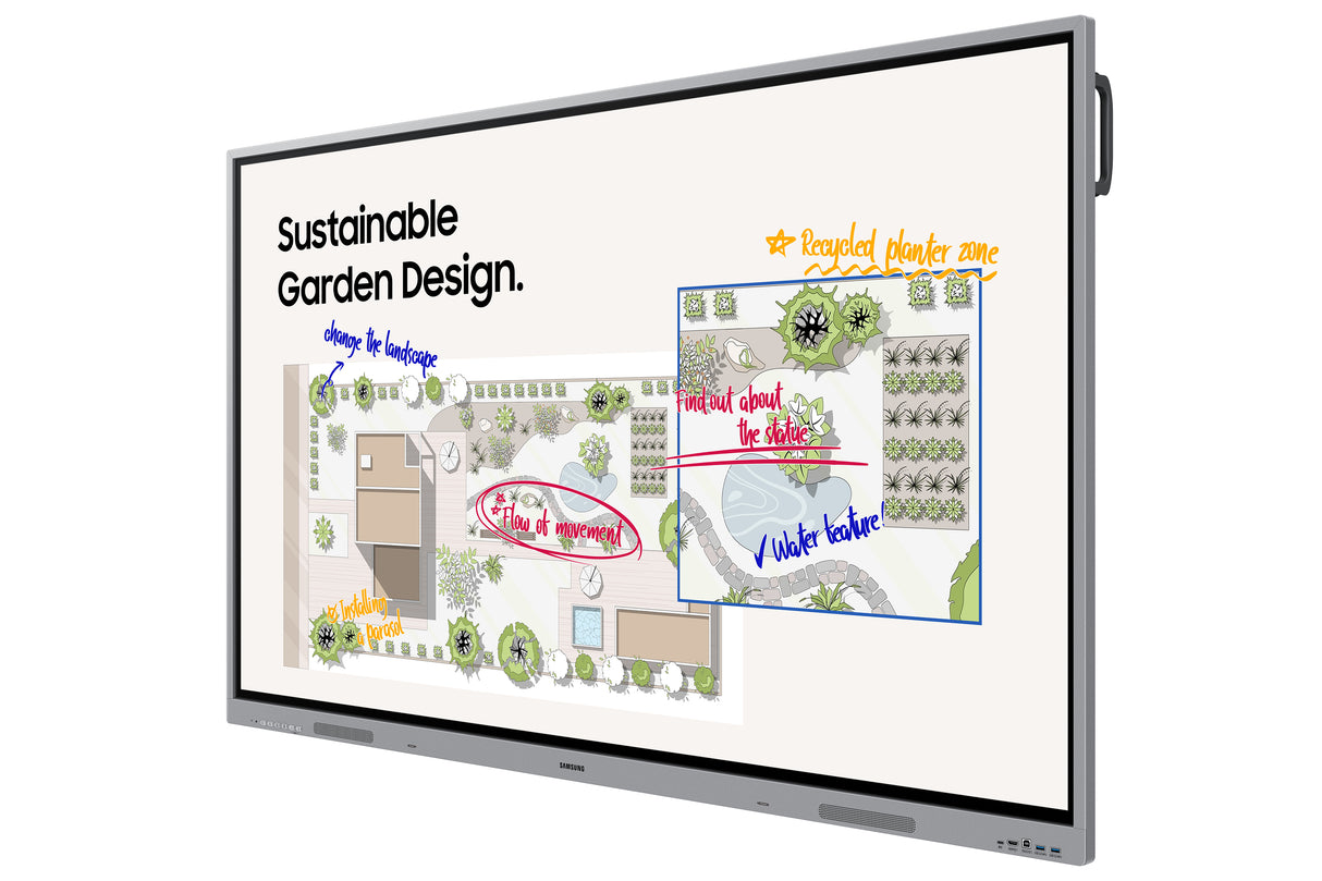 Samsung WE75FX interactive whiteboard 190.5 cm (75") 3840 x 2160 pixels Touchscreen Grey HDMI - WE75FX