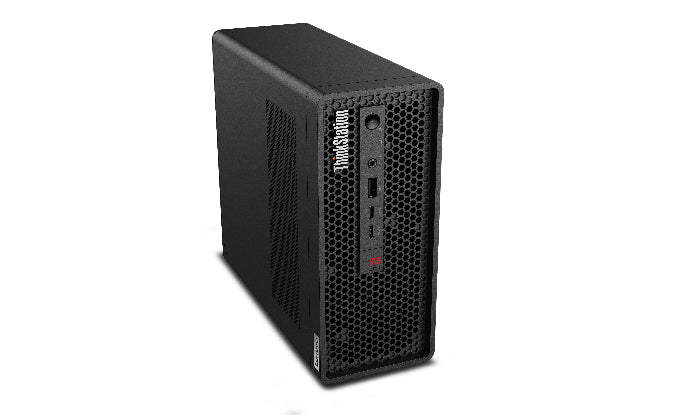 Black computer tower on a white background