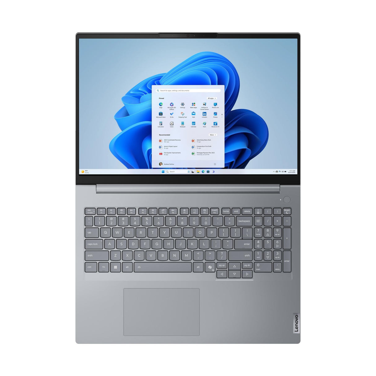 Lenovo ThinkBook 16 G9 IRL Intel Core 7 240H Laptop 40.6 cm (16") Touchscreen WUXGA 16 GB DDR5-SDRAM 512 GB SSD Wi-Fi 6E (802.11ax) Windows 11 Pro Grey - 21US0001US LENOVO