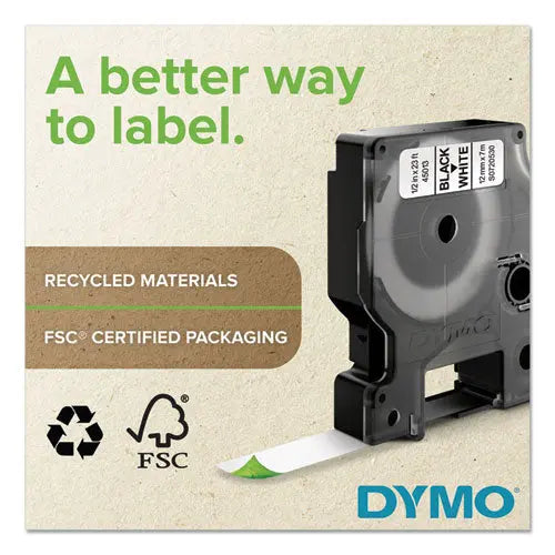 DYMO DYMO D1 High-Performance Polyester Removable Label Tape, 0.5" x 23 ft, Yellow - 45018
