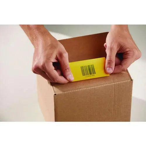 DYMO DYMO LabelWriter Name Badge/Shipping Labels, 2.13", Black on Yellow, 220 Labels/Roll - 2133382