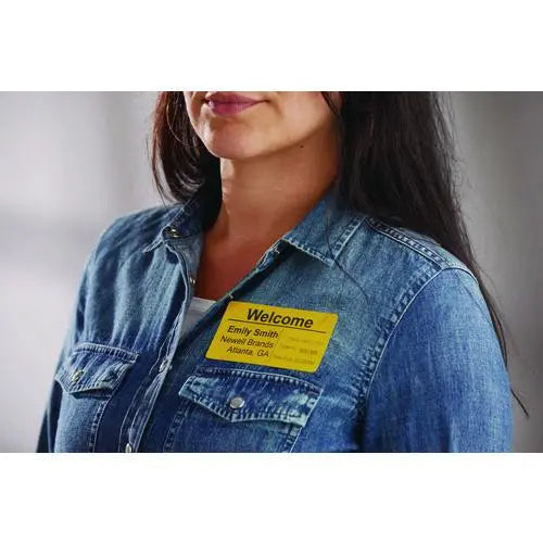 DYMO DYMO LabelWriter Name Badge/Shipping Labels, 2.13", Black on Yellow, 220 Labels/Roll - 2133382