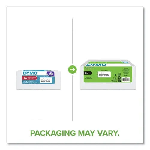 DYMO DYMO LW Multipurpose Labels, 1" x 2.13", White, 500 Labels/Roll, 6 Rolls/Pack - 2050764