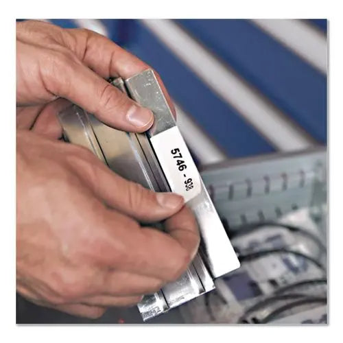 DYMO DYMO Rhino Flexible Nylon Industrial Label Tape, 1" x 11.5 ft, White/Black Print - 1734524