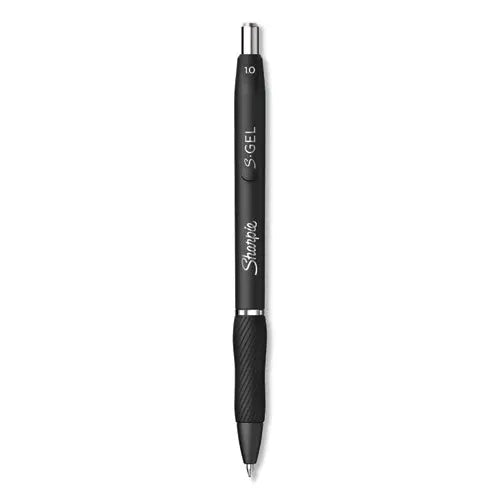 DYMO DYMO S-Gel High-Performance Gel Pen, Retractable, Bold 1 mm, Black Ink, Black Barrel, Dozen - 2096149