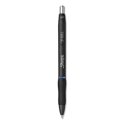 DYMO DYMO S-Gel High-Performance Gel Pen, Retractable, Medium 0.7 mm, Blue Ink, Black Barrel, Dozen - 2096152