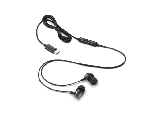 Lenovo 4XD1J77351 headphones/headset Wired In-ear Office/Call center USB Type-C Black - 4XD1J77351