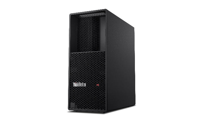 Black server tower on a white background