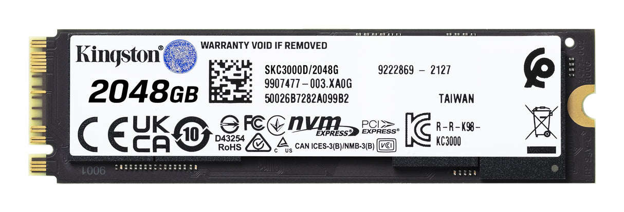 Kingston Technology 2048G KC3000 M.2 2280 NVMe SSD - SKC3000D/2048G
