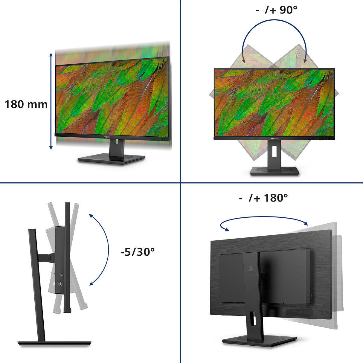 Philips 3000 series 32B1U3900/27 computer monitor 80 cm (31.5") 3840 x 2160 pixels 4K Ultra HD LCD Black - 32B1U3900