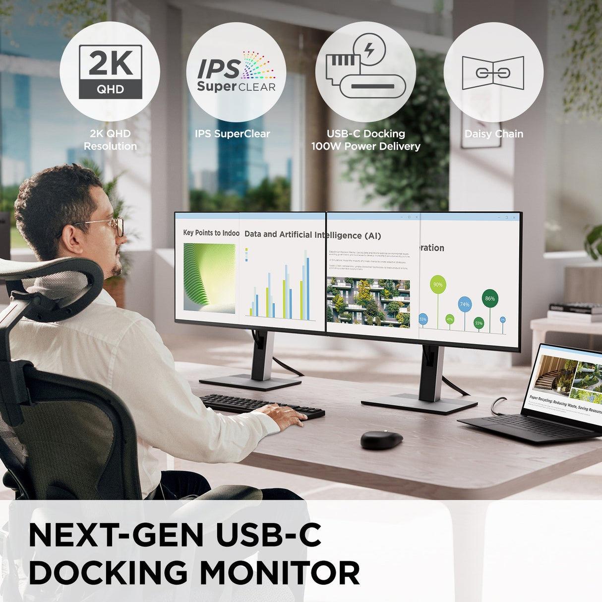 Viewsonic VG Series VG2758-2K computer monitor 68.6 cm (27") 2560 x 1440 pixels Quad HD LED Black - VG2758-2K