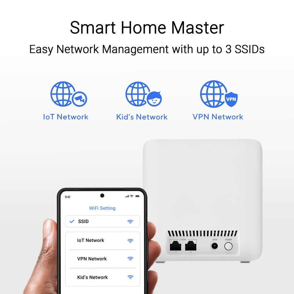 ASUS ZenWiFi BD5 Dual-band (2.4 GHz / 5 GHz) Wi-Fi 7 (802.11be) White 2 Internal - BD5W-1-PK