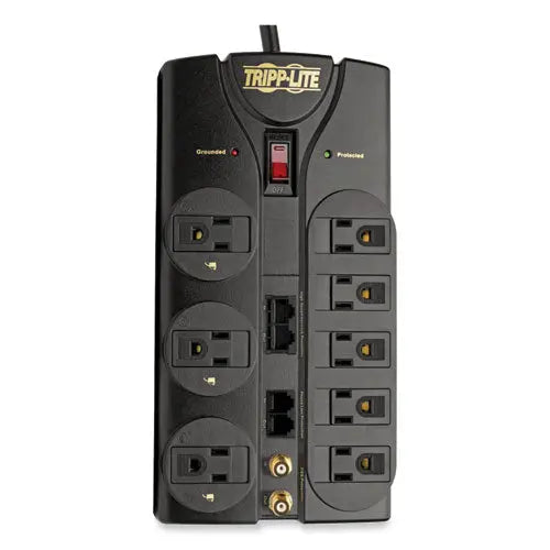 EATON EATON Protect It! Surge Suppressor, 8 AC Outlets, 10 ft Cord, 3,240 J, Black - TLP810NET