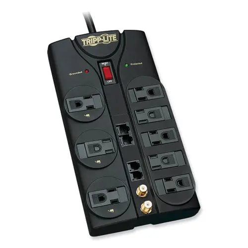 EATON EATON Protect It! Surge Suppressor, 8 AC Outlets, 10 ft Cord, 3,240 J, Black - TLP810NET