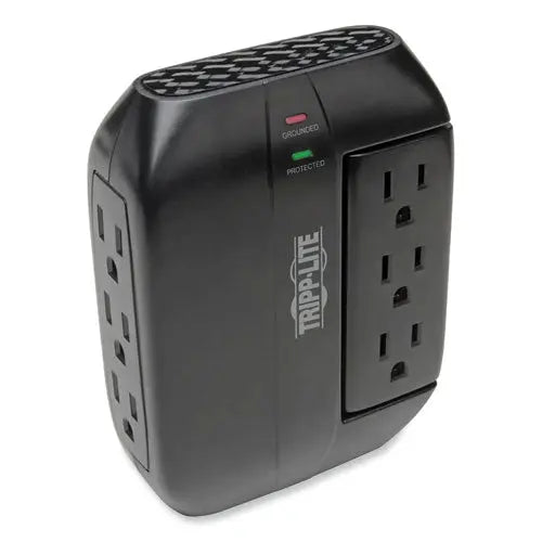 EATON EATON Swivel6 Six-Outlet, Direct Plug-in Surge Suppressor, 6 AC Outlets, 1,500 J, Black - SWIVEL6