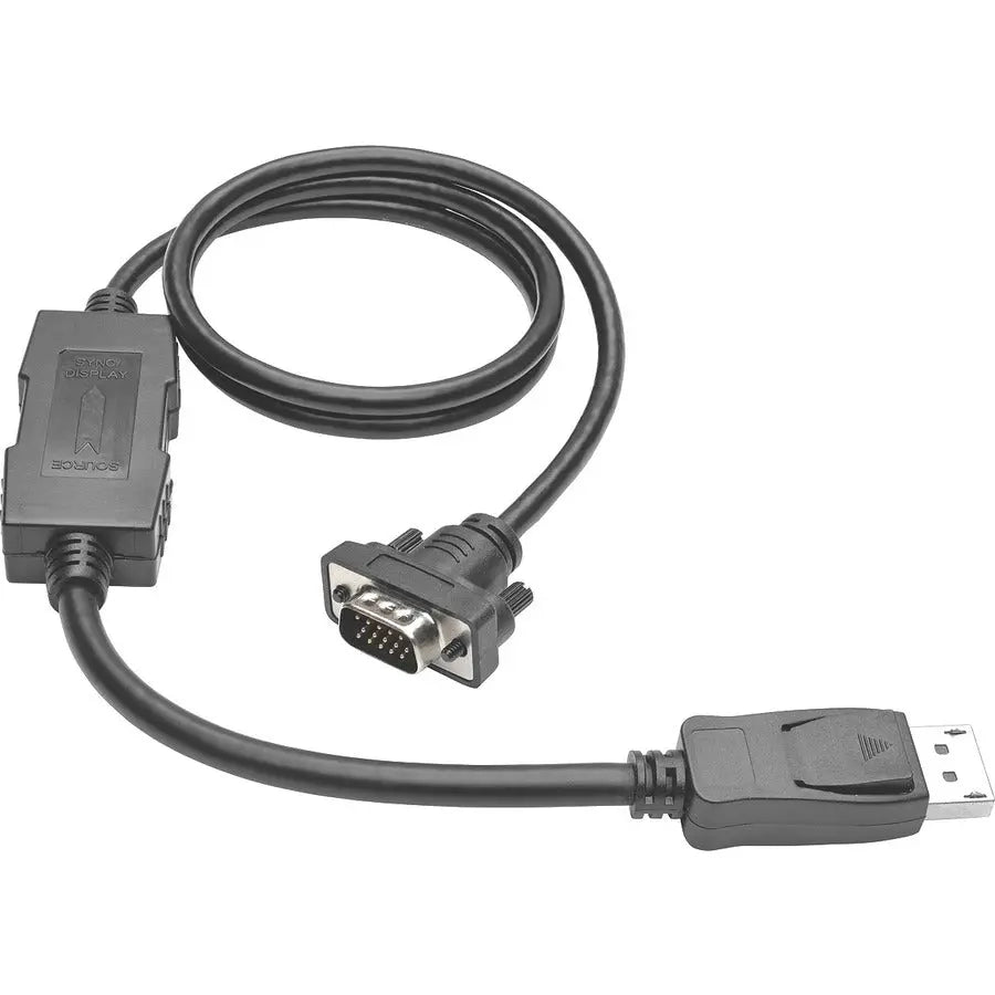 EATON Tripp Lite 10ft DisplayPort to VGA / DP to VGA Adapter Active Converter with Latches DP 1.2 M/M - for Video Device, Projector, TV, Graphics Card, Monitor - 10 ft - 1 x HD-15 Male VGA - 1 x DisplayPort - P581-010-VGA-V2