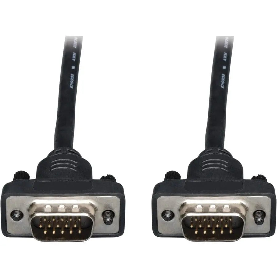 EATON Tripp Lite 10ft Low Profile VGA Coax Monitor Cable High Resolution HD15 M/M - Coaxial for Video Device, Monitor - 10 ft - 1 x HD-15 Male VGA - 1 x HD-15 Male VGA - Nickel Plated, Gold-plated Contacts ... - P502-010-SM