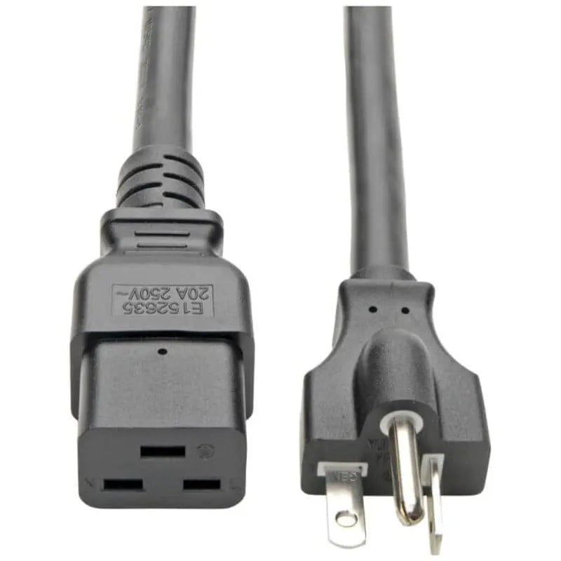 EATON Tripp Lite 10ft Power Cord Extension Cable C19 to 5-20P Heavy Duty 20A 12AWG 10' - (IEC-320-C19 to NEMA 5-20P) 10-ft. - P049-010
