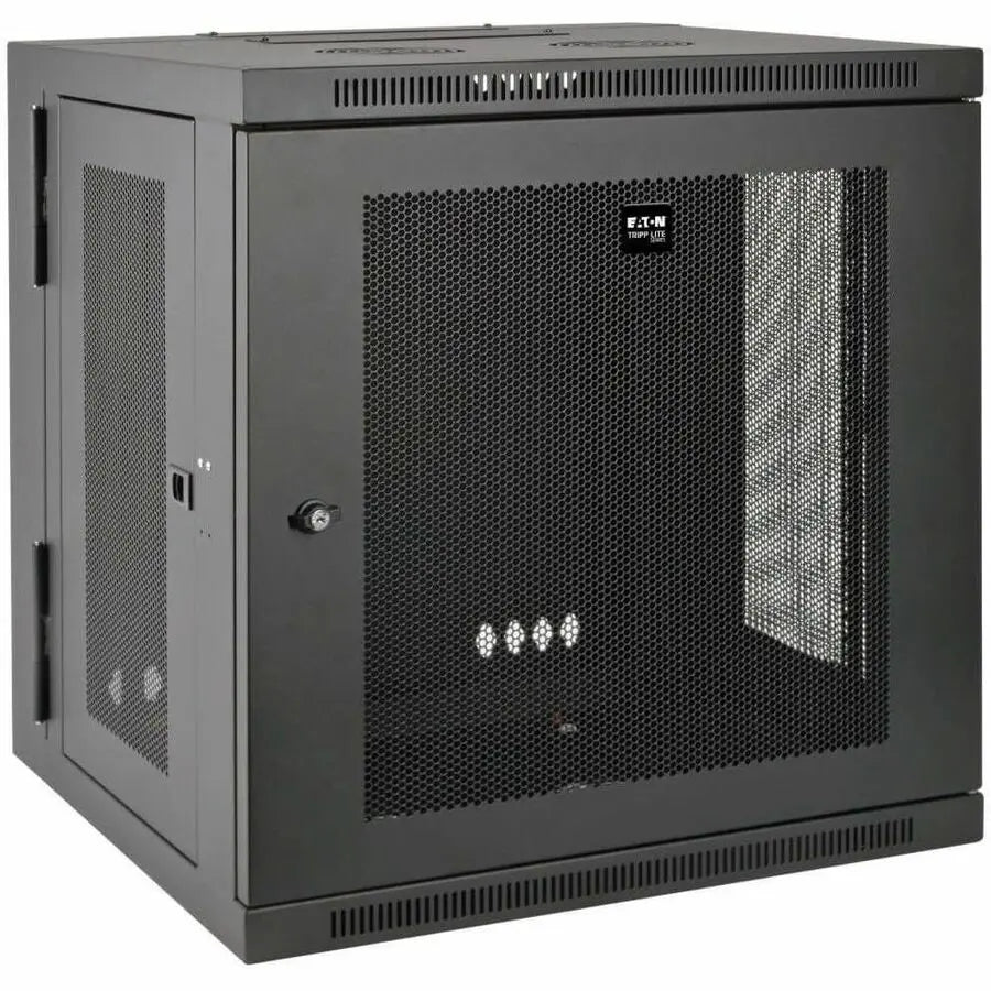 EATON Tripp Lite 12U Wall Mount Rack Enclosure Server Cabinet Swinging Hinged Door Deep - For UPS - 12U Rack Height x 19" Rack Width x 24.50" Rack Depth - Wall Mountable - Black - 200 lb Maximum Weight Capa - SRW12USDP