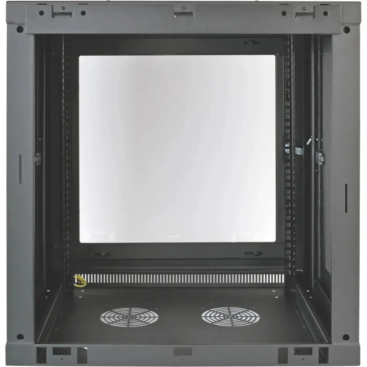 EATON Tripp Lite 12U Wall Mount Rack Enclosure Server Cabinet w/ Glass Front Door - For Server - 12U Rack Height x 19" Rack Width x 16.50" Rack Depth - Wall Mountable - Black Powder Coat - Steel - 200 lb Ma - SRW12UG