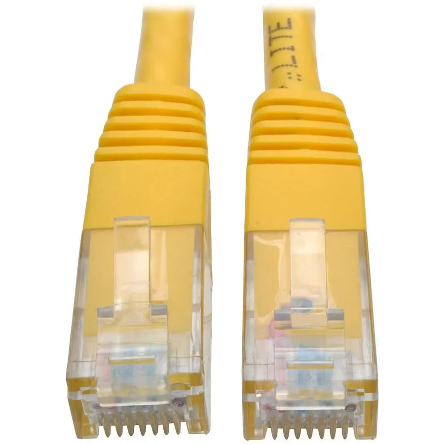 EATON Tripp Lite 15ft Cat6 Gigabit Molded Patch Cable RJ45 MM 550MHz 24AWG Yellow - Category 6 for Network Device, Router, Modem, Blu-ray Player, Printer, Computer - 128 MB/s - Patch Cable - 15 ft - 1 x RJ-... - N200-015-YW