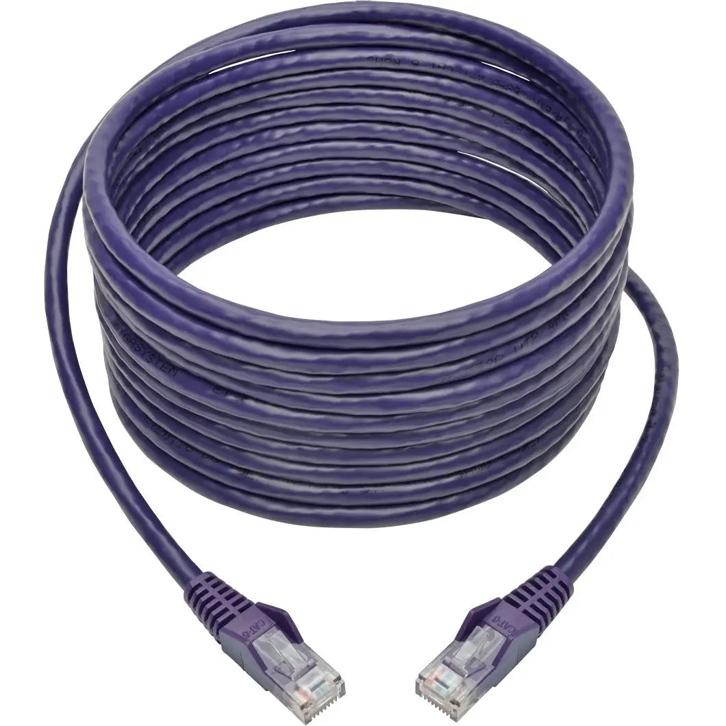 Tripp Lite 15ft Cat6 Snagless Molded Patch Cable UTP Purple RJ45 M/M 15' - Category 6 for Switch, Hub, Network Device, Router, Modem, Server, Network Adapter - 128 MB/s - Patch Cable - 15 ft - 1 x RJ-... - N201-015-PU EATON