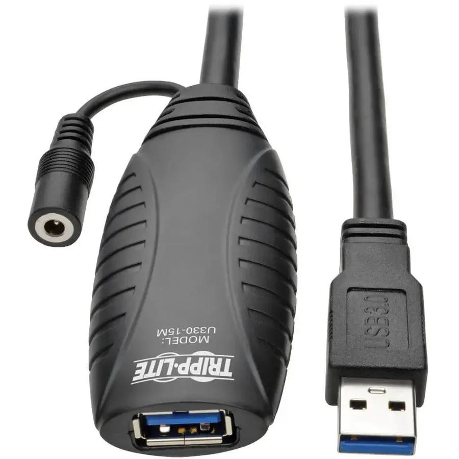 EATON Tripp Lite 15M USB 3.0 Active Superspeed Extension Repeater Cable USB-A M/F - USB for Desktop Computer - 640 MB/s - Extension Cable - 49.21 ft - 1 x Type A Male USB - 1 x Type A Female USB - Nickel Pl... - U330-15M
