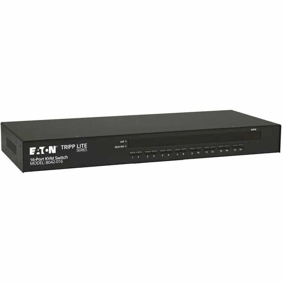 EATON Tripp Lite 16-Port Rackmount USB / PS2 KVM Switch w/ On-Screen Display 1U - 16 x 1 - 16 x HD-15 - 1U - Rack-mountable - B042-016