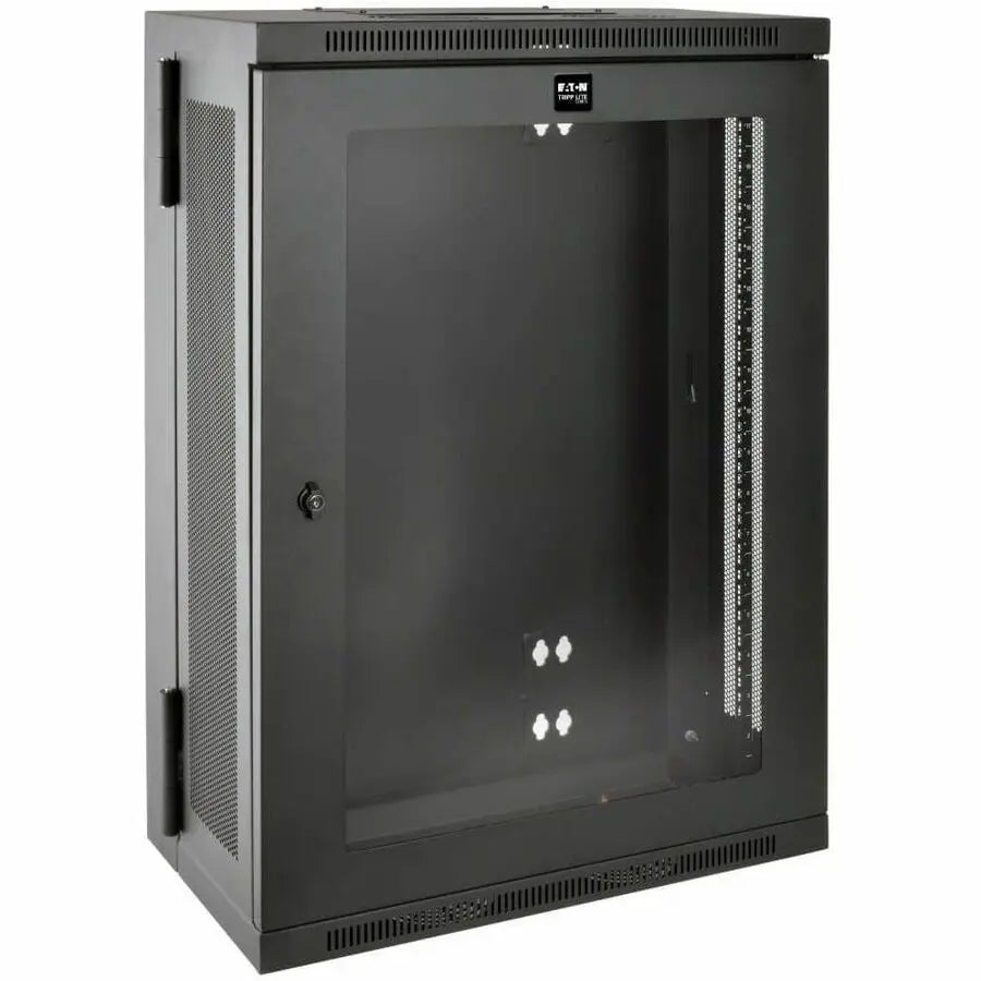 EATON Tripp Lite 18U Wall Mount Rack Enclosure Hinged 13" Depth w Acrylic Window - For LAN Switch, Patch Panel - 18U Rack Height x 19" Rack Width - Wall Mountable - Black Powder Coat - Acrylic, Steel - 200 - SRW18US13G