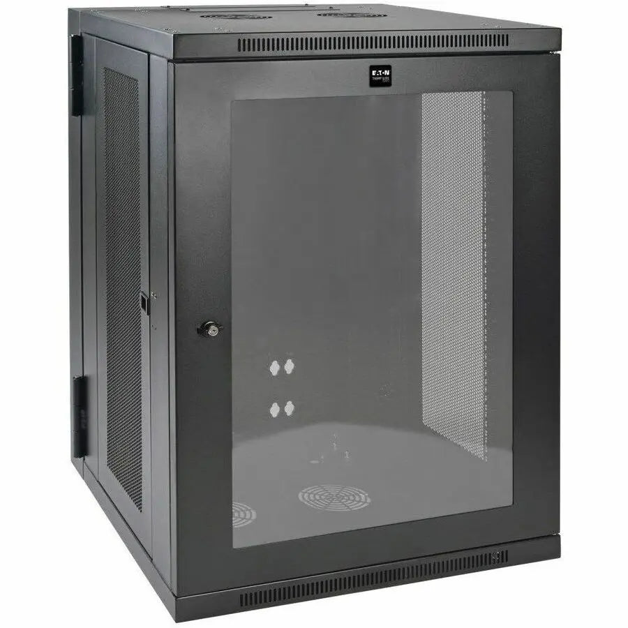 EATON Tripp Lite 18U Wall Mount Rack Enclosure Server Cabinet w Hinged Acrylic Window - For LAN Switch, Patch Panel - 18U Rack Height x 19" Rack Width x 10.42" Rack Depth - Wall Mountable - Black Powder Coa - SRW18USG