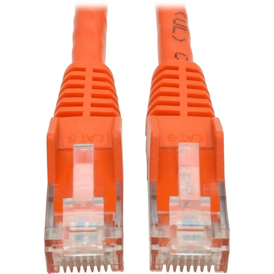 EATON Tripp Lite 1ft Cat6 Snagless Molded Patch Cable UTP Orange RJ45 M/M 1' - Category 6 for Switch, Hub, Network Device, Router, Server, Modem, Network Adapter - 128 MB/s - Patch Cable - 1 ft - 1 x RJ-45 ... - N201-001-OR