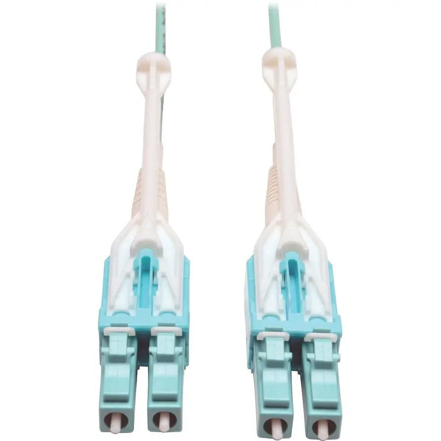 EATON Tripp Lite 1M 10Gb 50/125 OM3 Fiber Cable Push / Pull Tabs LC/LC Aqua 3ft - Fiber Optic for Network Device - 3 ft - 2 x LC Male Network - 2 x LC Male Network - Aqua - N820-01M-T