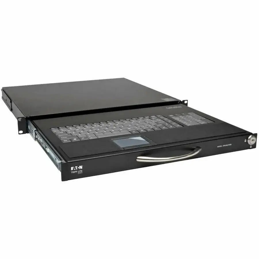EATON Tripp Lite 1U Rackmount Keyboard w KVM Cable Kit for 2-Post or 4-Post Racks - Cable Connectivity - USB Interface - 104 KeyTouchPad - Compatible with Server - Black - SRSHELFKBD
