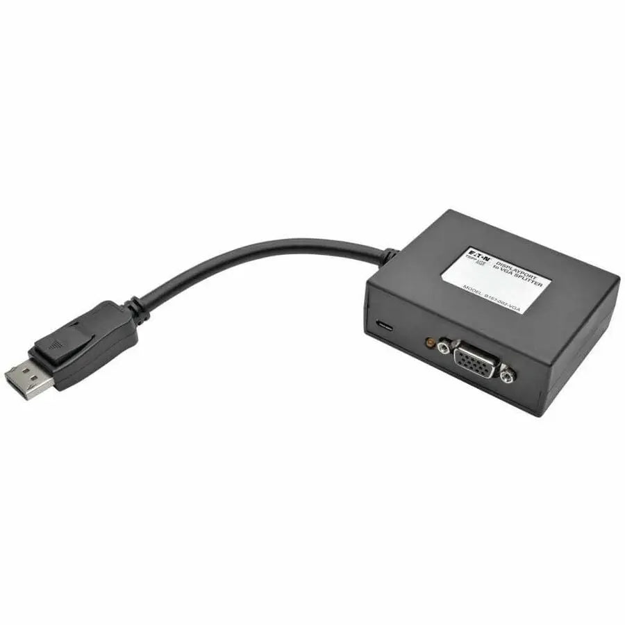 EATON Tripp Lite 2-Port DisplayPort to VGA Splitter 1920x1080 (1080p) @ 60Hz TAA - DisplayPort/VGA Video Cable for Monitor, Projector, TV, Splitter, Video Device - First End: 1 x DisplayPort Digital Audio/V - B157-002-VGA