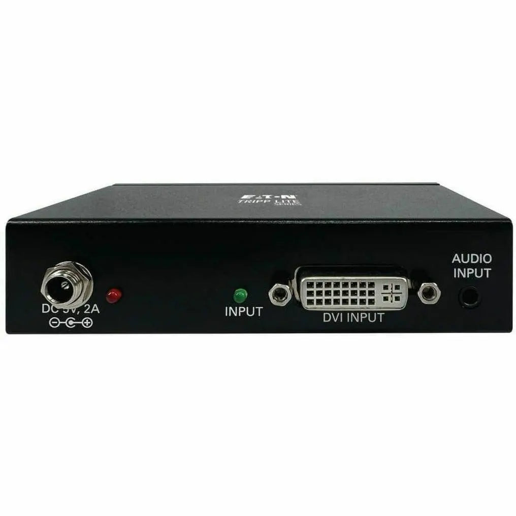 EATON Tripp Lite 2-Port DVI Splitter with Audio and Signal Booster, Single-Link 1080p @ 60 Hz (DVI-D F/2xF), International Plug Adapters, TAA - 1920 x 1200 - 80 ft Maximum Operating Distance - Audio Line In - B116-002A-INT