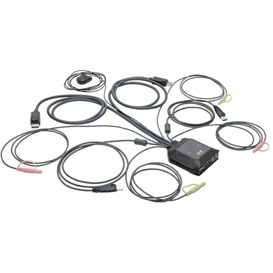 EATON Tripp Lite 2-Port USB DisplayPort Cable KVM Switch w A/V Peripheral Sharing - 2 Computer(s) - 1 Local User(s) - 0 Remote User(s) - 4096 x 2160 - 0 - 2 x USB - Desktop - 1 x DisplayPort - B032-DPUA2