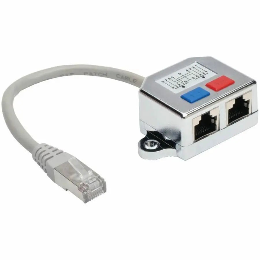 EATON Tripp Lite 2-to-1 RJ45 Splitter Adapter Cable, 10/100 Ethernet Cat5/Cat5e (M/2xF), 0.5 ft - Network (RJ-45) - N035-001