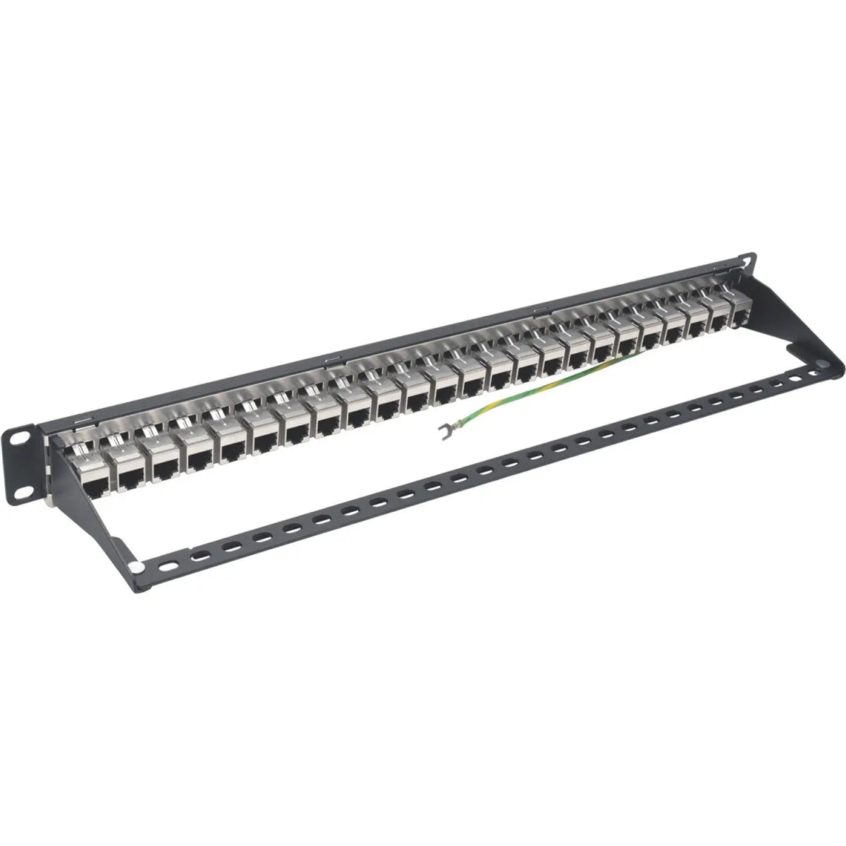 EATON Tripp Lite 24-Port Cat6a Patch Panel Shielded Feedthrough Rackmount RJ45 1U - 24 Port(s) - 24 x RJ-45 - 1U High - Rack-mountable - N254-024-SH-6A