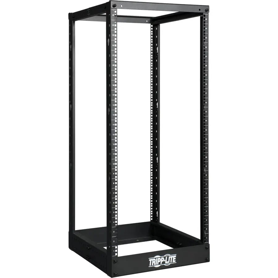 EATON Tripp Lite 25U 4-Post Open Frame Rack Cabinet Square Holes 1000lb Capacity - 24U Rack Height - Black - Cold-rolled Steel (CRS) - 1000 lb Static/Stationary Weight Capacity - SR4POST25