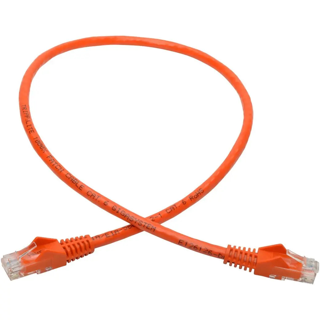 EATON Tripp Lite 2ft Cat6 Gigabit Snagless Molded Patch Cable RJ45 M/M Orange 2' - 61cm - 1 x RJ-45 Male - 1 x RJ-45 Male - Orange - N201-002-OR