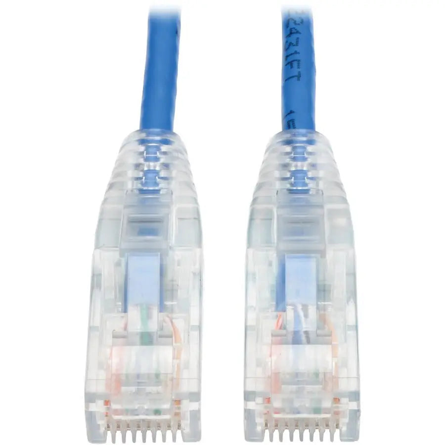 EATON Tripp Lite 2ft Cat6 Gigabit Snagless Molded Slim UTP Patch Cable RJ45 M/M Blue 2' - 2 ft Category 6 Network Cable for Network Device, Switch, Router, Server, Modem, Printer, Computer - First End: 1 x ... - N201-S02-BL