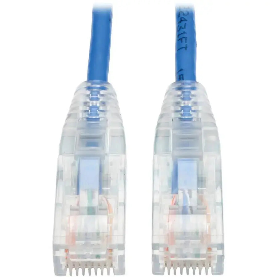 EATON Tripp Lite 2ft Cat6 Gigabit Snagless Molded Slim UTP Patch Cable RJ45 M/M Blue 2' - 2 ft Category 6 Network Cable for Network Device, Switch, Router, Server, Modem, Printer, Computer - First End: 1 x ... - N201-S02-BL