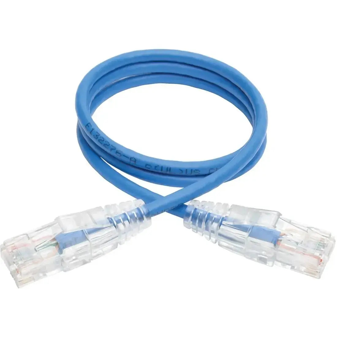 EATON Tripp Lite 2ft Cat6 Gigabit Snagless Molded Slim UTP Patch Cable RJ45 M/M Blue 2' - 2 ft Category 6 Network Cable for Network Device, Switch, Router, Server, Modem, Printer, Computer - First End: 1 x ... - N201-S02-BL